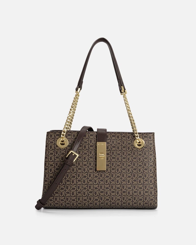 شنطة نسائية بتصميم أنيق بلون بني